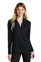 Ladies Nike Micro Pique 2.0 Long Sleeve Polo - Black