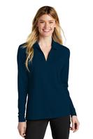 Ladies Nike Micro Pique 2.0 Long Sleeve Polo - Navy