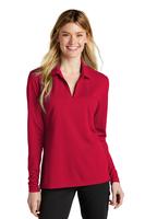 Ladies Nike Micro Pique 2.0 Long Sleeve Polo - University Red