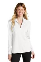 Ladies Nike Micro Pique 2.0 Long Sleeve Polo - White