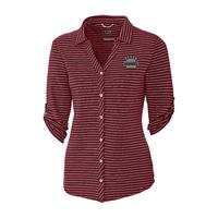 <B>*Limited Edition*</B> Ladies Cutter & Buck Academy Stripe Polo - Bordeaux