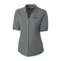 <B>*Limited Edition*</B> Ladies Cutter & Buck Academy Stripe Polo - Elemental Grey