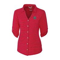 <B>*Limited Edition*</B> Ladies Cutter & Buck Academy Stripe Polo - Red