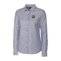 Ladies Cutter & Buck Long Sleeve Stretch Oxford - Charcoal
