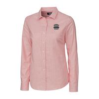 Ladies Cutter & Buck Long Sleeve Stretch Oxford Stripe - Alarm