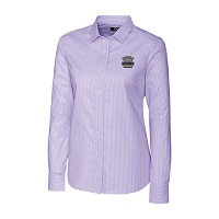 Ladies Cutter & Buck Long Sleeve Stretch Oxford Stripe